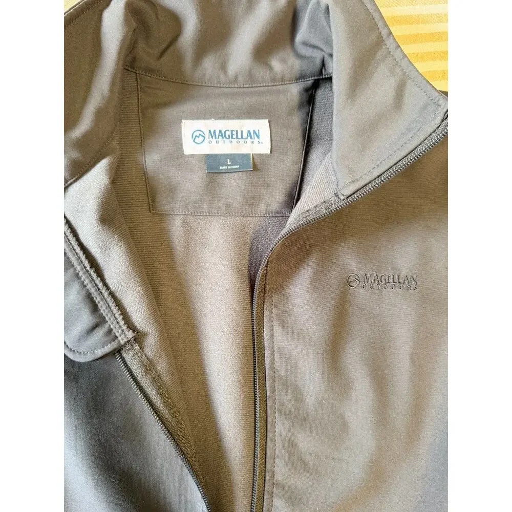 Magellan Outdoors Womens Softshell Jacket Full Zip Gray Charcoal Fleece Lined L